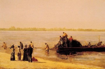  Pesca Arte - Pesca de sábalo en Gloucester en el río Deleware Realismo Thomas Eakins